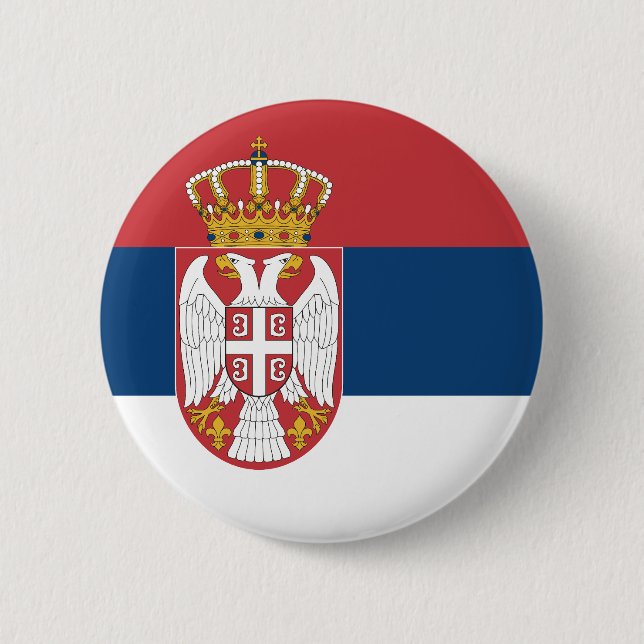 Serbische Flagge Button (Vorderseite)