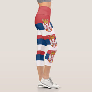 Serbische Flagge Capri Leggings