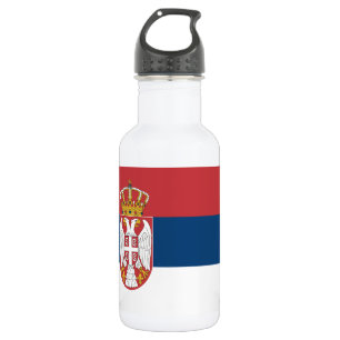 Serbische Flagge Edelstahlflasche
