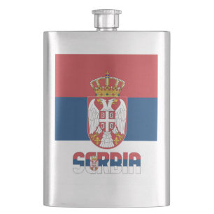 Serbische Flagge Eleganter Patriotischer Flask Flachmann