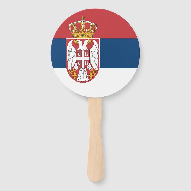 Serbische Flagge Fächer (Vorderseite)