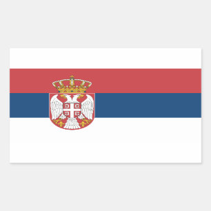 Serbische Flagge, Flagge Serbiens Rechteckiger Aufkleber