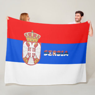 Serbische Flagge Fleecedecke