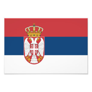 Serbische Flagge Fotodruck