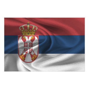 Serbische Flagge Fotodruck