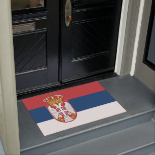 Serbische Flagge Fußmatte