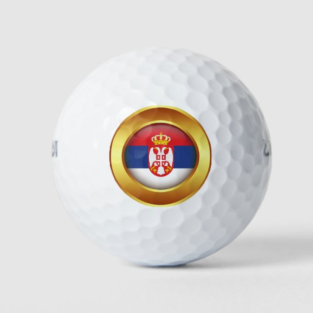 Serbische Flagge Golfball (Vorderseite)