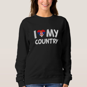 Serbische Flagge Herz I Liebe mein Land Serbien Sweatshirt