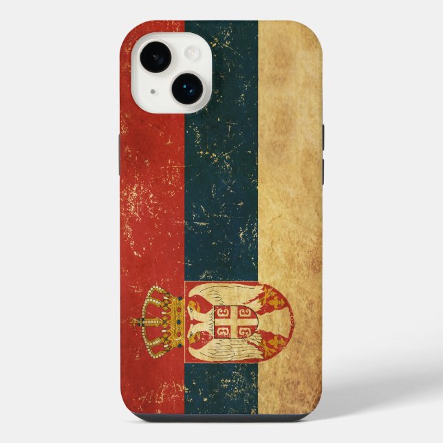 Serbische Flagge iPhone 14 Plus Hülle (Rückseite)