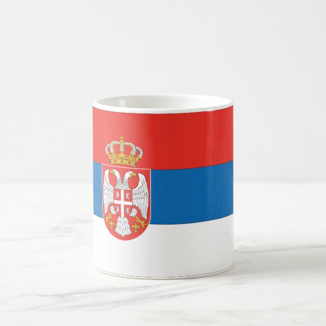 Serbische Flagge Kaffeetasse (Mittel)