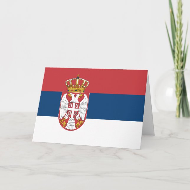 Serbische Flagge Karte (Vorderseite)