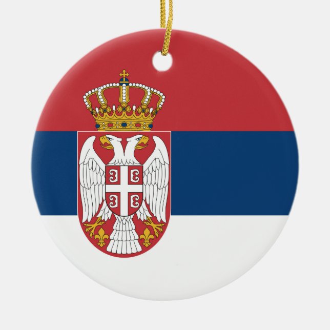 Serbische Flagge Keramik Ornament (Vorne)
