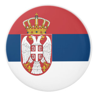 Serbische Flagge Keramikknauf