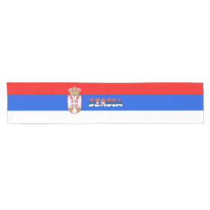 Serbische Flagge Kurzer Tischläufer