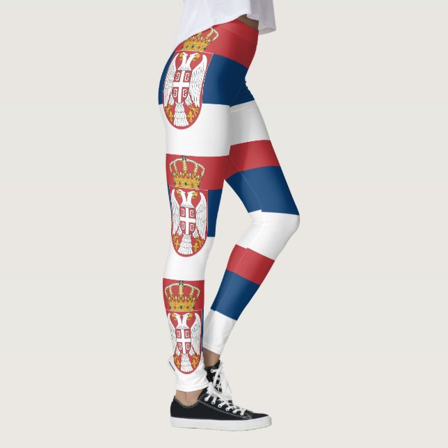 Serbische Flagge Leggings (Rechts)
