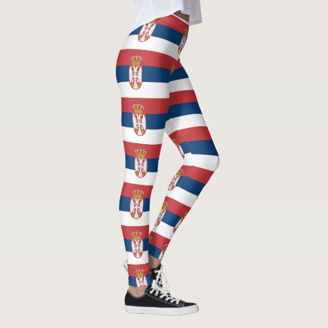 Serbische Flagge Leggings (Rechts)
