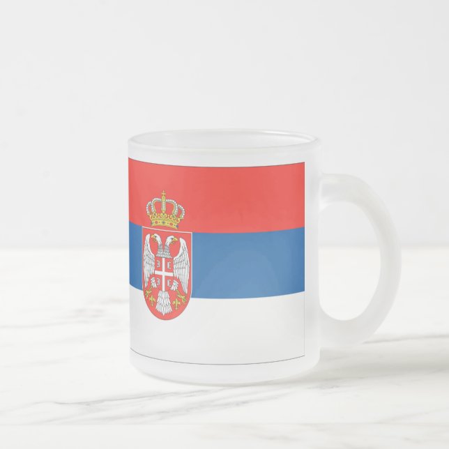 Serbische Flagge Mattglastasse (Rechts)