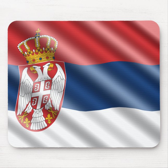 Serbische Flagge Mousepad (Vorne)