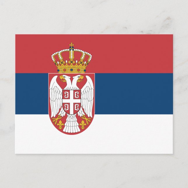 Serbische Flagge Postkarte (Vorderseite)