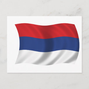 Serbische Flagge Postkarte