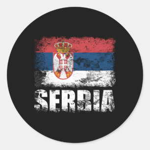 Serbische Flagge Runder Aufkleber