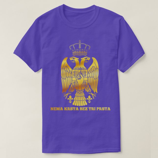 Serbische Flagge Serbien Orthodox Cross Srbija T-Shirt (Design vorne)