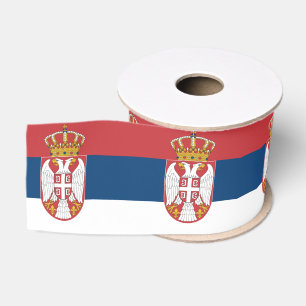 Serbische Flagge & Serbien - Reise, Urlaub/Sport Ripsband