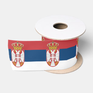 Serbische Flagge & Serbien - Reise, Urlaub/Sport Satinband