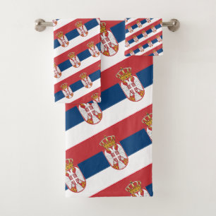 Serbische Flagge & Serbien reisen, Urlaub /Sport Badhandtuch Set