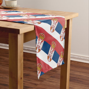 Serbische Flagge & Serbiens Fashion-Zuhause /sport Kurzer Tischläufer