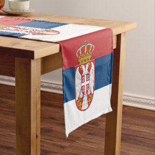 Serbische Flagge & Serbiens Fashion-Zuhause /sport Kurzer Tischläufer