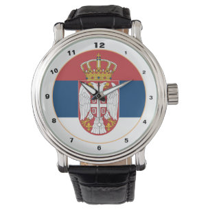 Serbische Flagge & Serbiens trendige Mode /design  Armbanduhr
