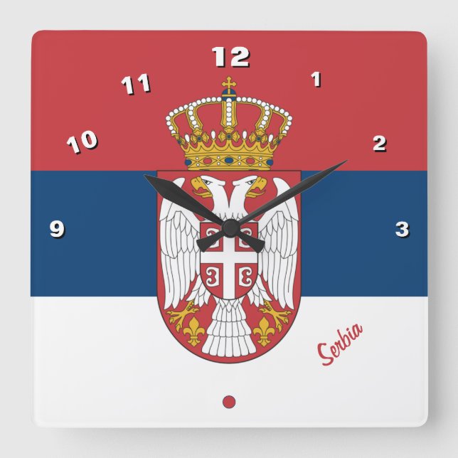 Serbische Flagge & Serbiens trendige Uhr /sportlic (Vorderseite)