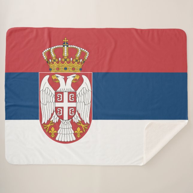 Serbische Flagge Sherpadecke (Vorderseite (Horizontal))