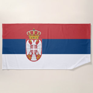 Serbische Flagge Strandtuch