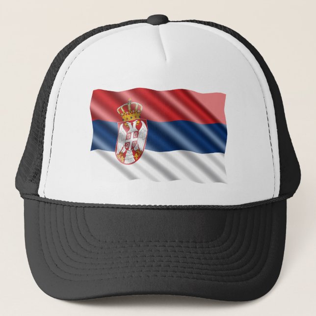 Serbische Flagge Truckerkappe (Vorderseite)