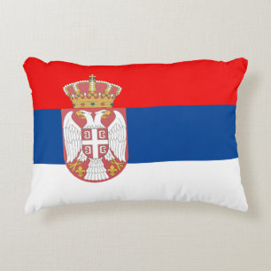Serbische Flagge Zierkissen