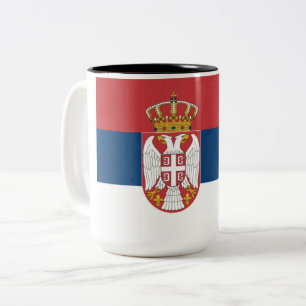Serbische Flagge Zweifarbige Tasse