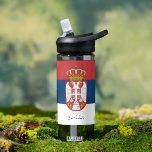 Serbische Flasche, patriotische serbische Flagge Trinkflasche