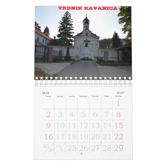 serbische Klöster Kalender (Mai 2027)