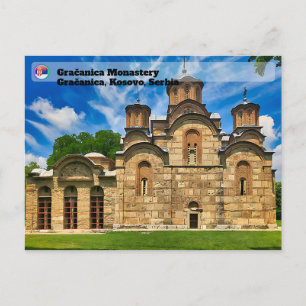 SERBISCHE KLÖSTER - orthodoxes Kloster Gračanica Feiertagspostkarte