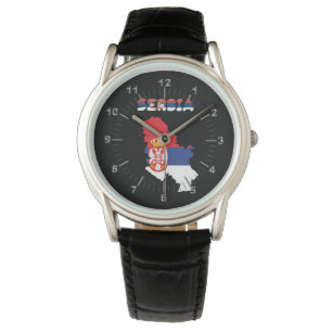 Serbische Landesflagge Armbanduhr
