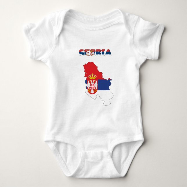 Serbische Landesflagge Baby Strampler (Vorderseite)