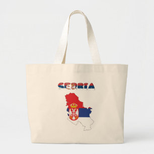 Serbische Landesflagge Jumbo Stoffbeutel