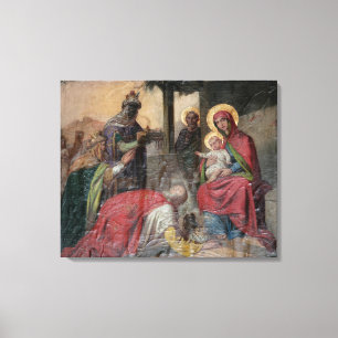 Serbische orthodoxe Ikongraphie in der Kirche von Leinwanddruck