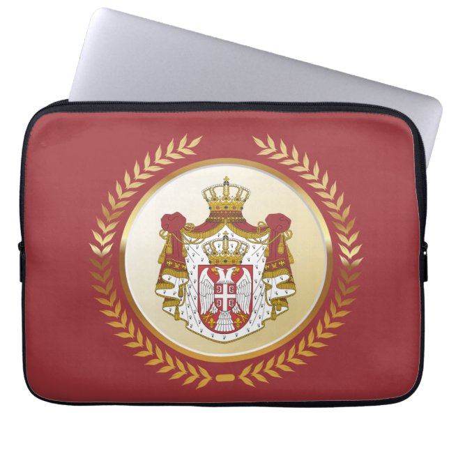Serbische Wappen Laptopschutzhülle (Vorderseite)