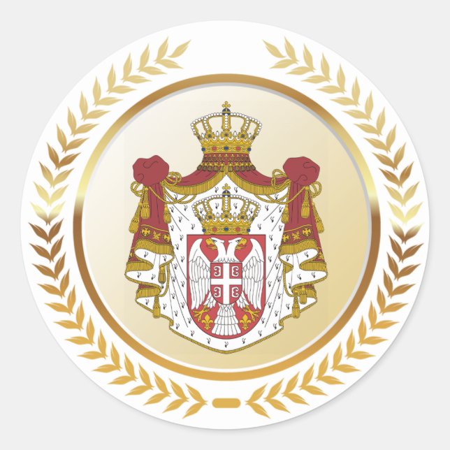 Serbische Wappen Runder Aufkleber (Vorderseite)