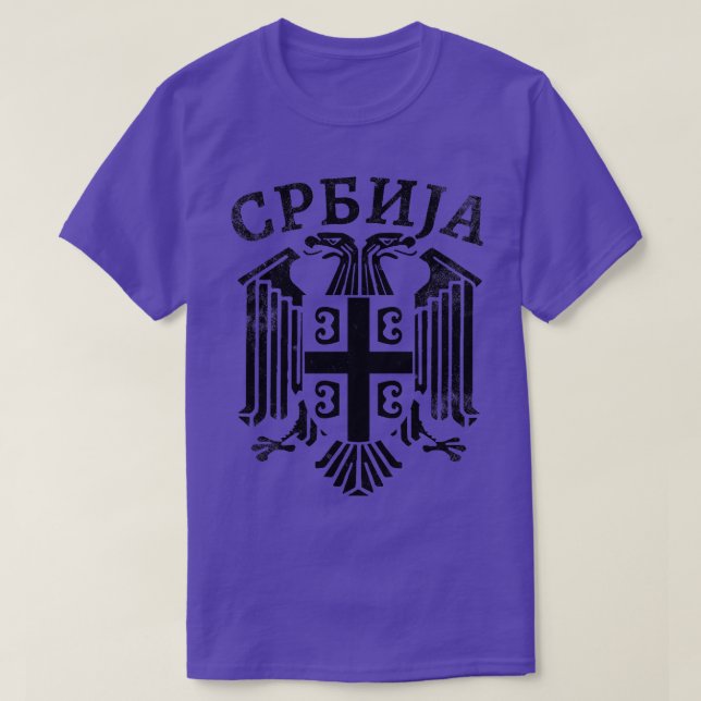 Serbischer Adler Srbija 7 T-Shirt (Design vorne)