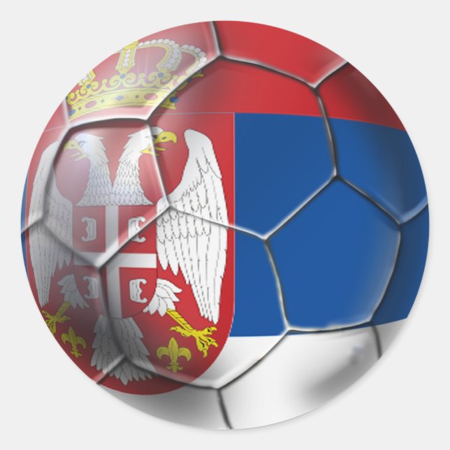Serbischer Fußballball für alle Liebhaber von Srbi Runder Aufkleber (Vorderseite)