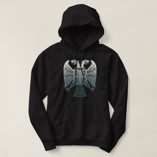 Serbisches Doppelkopfadleremblem Serbiens Coat of Hoodie (Design vorne)